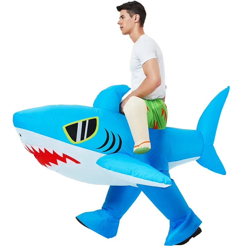 Anime Cosplay Youtube Shorts - New Adult Kids Blue Shark Inflatable