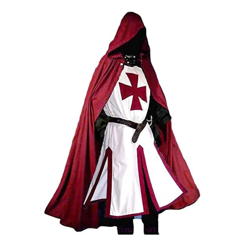 Anime Cosplay Youtube Shorts - S-4XL Mens Medieval Crusader Knights Templar