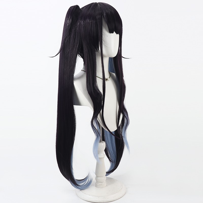 Aikiyo Fuuka Cosplay Wig Blue  - đánh giá và giá Anime Cosplay Long Black Hair