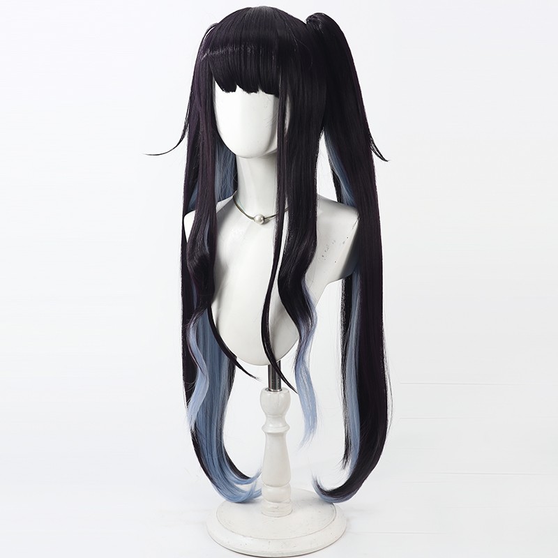 Aikiyo Fuuka Cosplay Wig Blue  - đánh giá và giá Anime Cosplay Long Black Hair