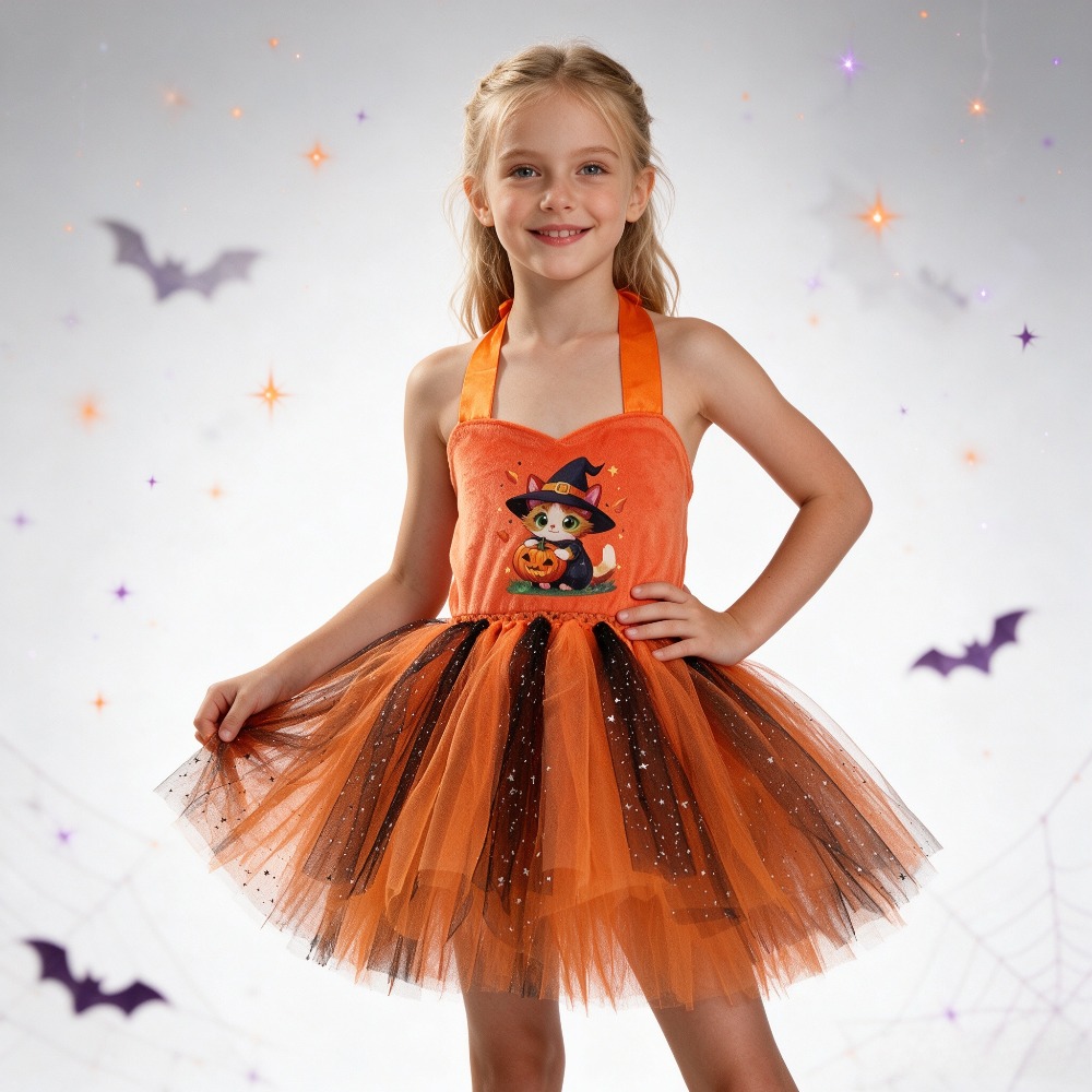 cute Cat Pumpkin Animal Mesh T - đánh giá và giá Anime Cosplay Simple