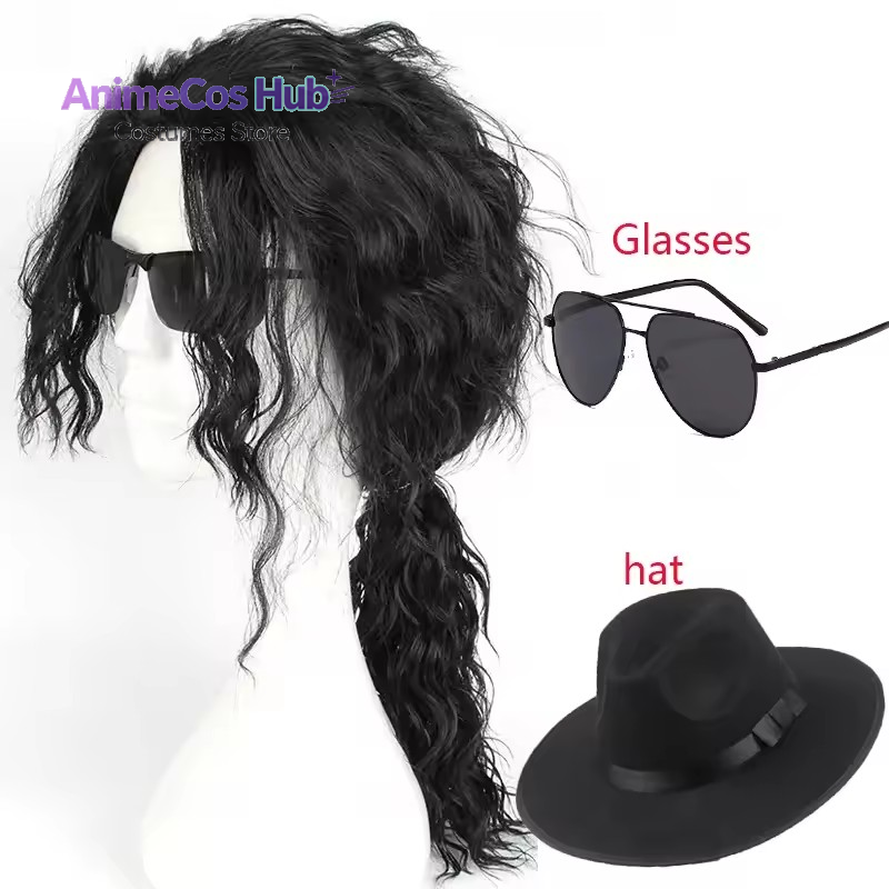Anime Michael Jackson Cosplay  - đánh giá và giá Anime Cosplay Long Black Hair