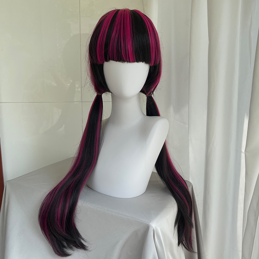 High Quality Movie Draculaura  - đánh giá và giá Anime Cosplay Long Black Hair